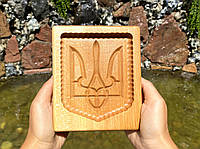 Пряничная доска Герб Украины прямоугольный деревянная размер 16 * 14 * 2 cм. Форма для формования пряников