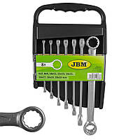 Набір ключів дванадцятигранних плоских кільцевих JBM 8 шт (6х7-20х22мм) 51878