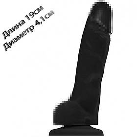 Чорний Реалістичний фаллоімітатор Strap-On-Me SOFT REALISTIC DILDO Black - Size19sм на 4,1sм