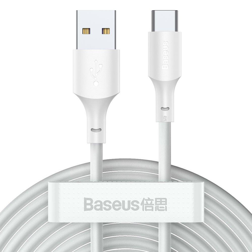 Кабель Baseus Simple Wisdom Data Cable Kit Type-C 5A 1.5m White Білий (2ШТ/Set) (TZCATZJ-02), фото 2