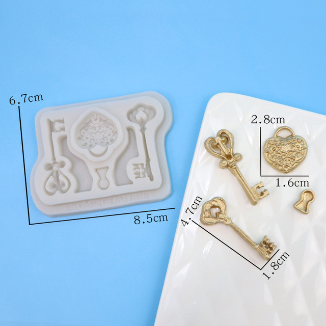 Силіконовий молд, форма, Ключі та замок, фото 1