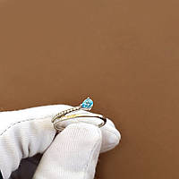Кольцо с бриллиантами и топазом, 17 размер