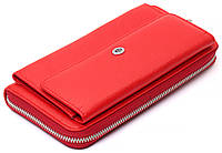 Червоний багатофункціональний гаманець-клатч із натуральної шкіри ST Leather ST027