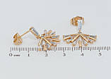 Сережки Xuping QQMM Позолота 18K пусети "Декоративні підвіски з цирконієм", фото 3