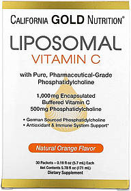 Ліпосомальний вітамін C (Liposomal Vitamin C) 1000 мг California Gold Nutriion 30 пакетиків