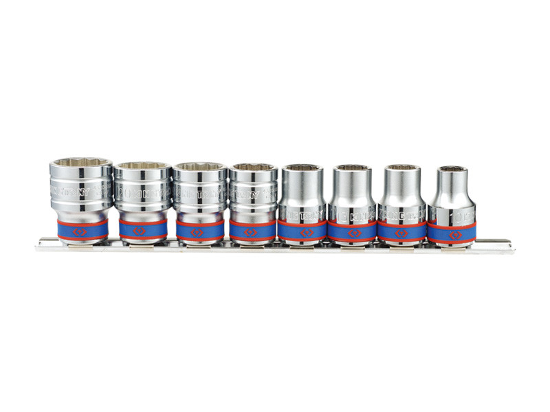 Набір голівок 1/2" 8 їд. 12-ті гранні (10-19m) на планці King Tony