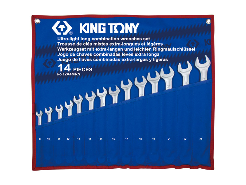 Набір ключів комбі подовжених King Tony 14ед. (-24 мм) чохол з треотона