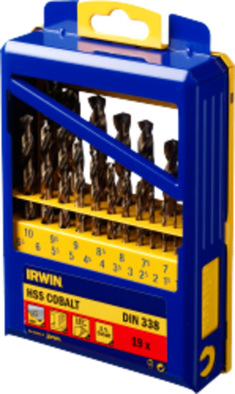 Набір свердел по металу HSS COBALT 19 шт., IRWIN