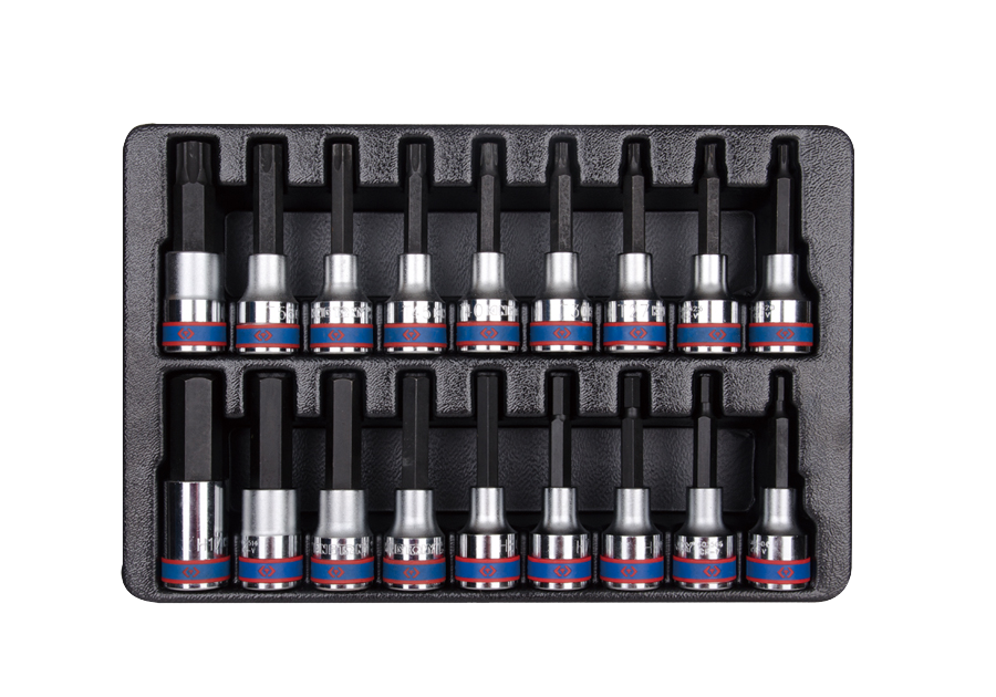 Набір торцевих головок 1/2" HEX, TORX 18 предметів Т20-Т60, H4-17 мм, King Tony