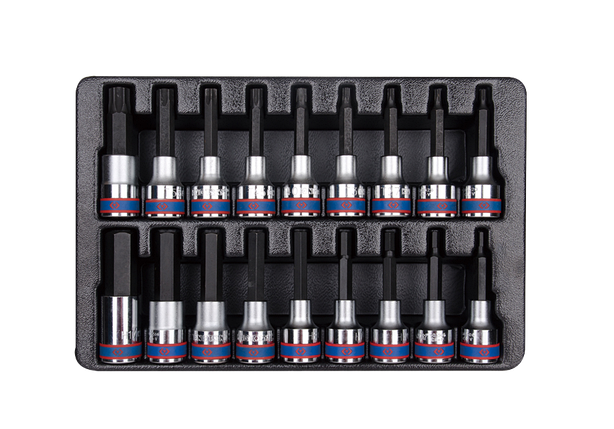 Набір торцевих головок 1/2" HEX, TORX 18 предметів Т20-Т60, H4-17 мм, King Tony, фото 1