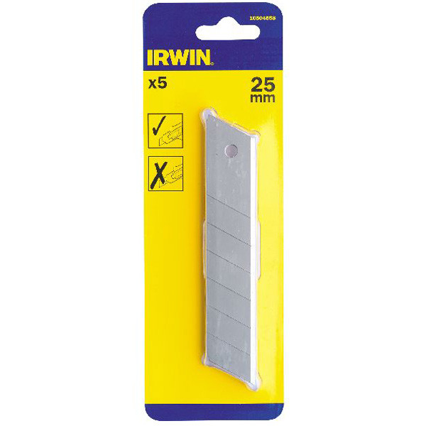 Карбонові леза IRWIN з сегментами, що відламуються, 25 мм (5 шт) SNAP-OFF BLADE X5