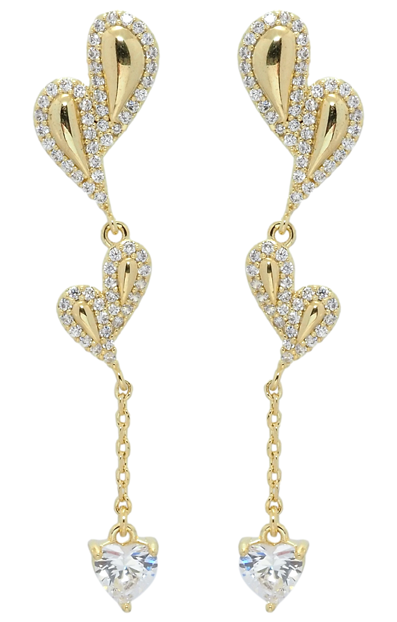 Сережки Xuping QQMM Позолота 14K пусети "Декоративні підвіски з цирконієм"