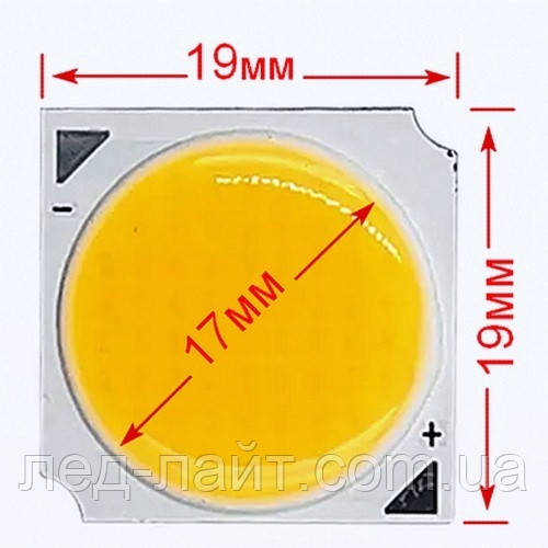 LED COB 19mm size светодиод СОВ 19мм размер