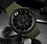 Чоловічий зелені тактичний годинник для військових Sanda Bike Green з цифровим циферблатом, фото 3