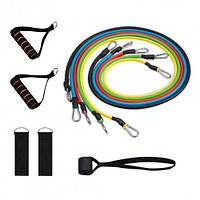 Еспандер 5 ДЖГУТІВ З ПОСИЛЕНИМИ КАРАБІНАМИ + ЧОХОЛ