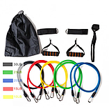 Еспандер 5 ДЖГУТІВ З ПОСИЛЕНИМИ КАРАБІНАМИ + ЧОХОЛ, фото 2