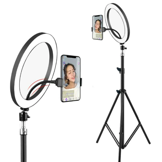 Світлодіодне селфи кільце з тримачем для телефону Selfie Ring Light LL666 26 см 3 режиму