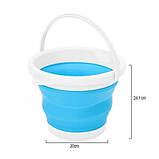 Відро 10 літрів туристичне складне Collapsible Bucket, фото 4