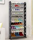 Полиця для взуття органайзер TIES SHOE RACK, 10 полиць | Стійка для зберігання взуття | Підставка під взуття, фото 3