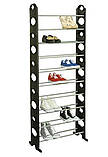 Полиця для взуття органайзер TIES SHOE RACK, 10 полиць | Стійка для зберігання взуття | Підставка під взуття, фото 4