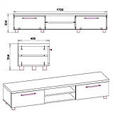 Тумба під ТВ МГ-2 Тумба-1 венге комбі КОМПАНІТ (170х40х36,4 см), фото 2