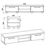 Тумба під ТВ МГ-2 Тумба-1 яблуня КОМПАНІТ (170х40х36,4 см), фото 2