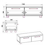 Тумба під ТВ МГ-2 бук КОМПАНІТ (110x40x36.4 см), фото 2