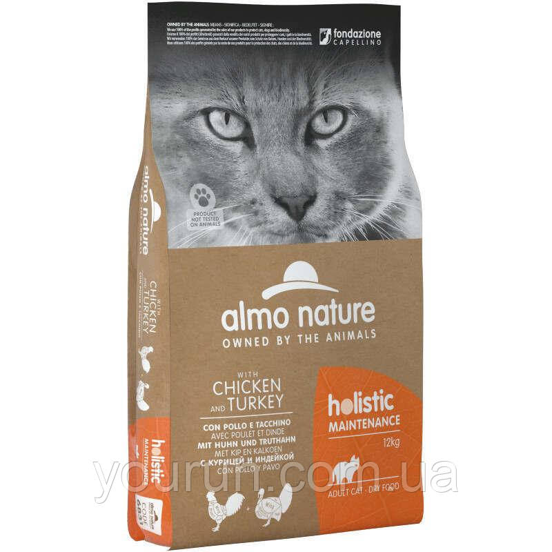 Almo Nature (Альмо Натюр) Holistic Cat Chicken&Turkey-Сухий корм з куркою та індичкою для дорослих котів,2кг