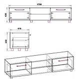 Тумба під ТВ МГ-3 дуб сонома КОМПАНІТ (170x41.6х43 см), фото 2