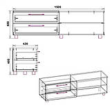Тумба під ТВ МГ-4 Тумба-1 бук КОМПАНІТ (150х42х48 см), фото 2
