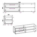 Тумба під ТВ МГ-4 Тумба-1 яблуня КОМПАНІТ (150х42х48 см), фото 2
