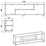 Тумба під ТВ МГ-4 Тумба-2 біла КОМПАНІТ (150х32х48 см), фото 2