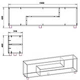 Тумба під ТВ МГ-4 Тумба-2 вільха КОМПАНІТ (150х32х48 см), фото 2
