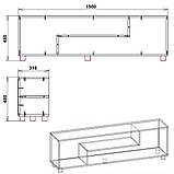 Тумба під ТВ МГ-4 Тумба-2 горіх еко КОМПАНІТ (150х32х48 см), фото 2