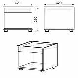 Стіл журнальний-1 МГ-6 Компаніт білий (42х42х35 см), фото 2