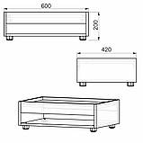 Стіл журнальний-2 МГ-6 Компаніт Дуб вільха (60х42х20 см), фото 5