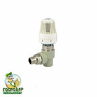 Кран радіаторний з термоголовкою кутовий