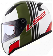 Мотошолом LS2 FF353 Rapid Multiply білий/зелений/червоний, XL