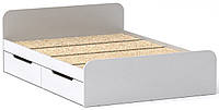 Кровать полуторная Виола-140 с 4 ящиками КОМПАНИТ белый (204.2х145.2х67 см)