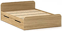 Кровать полуторная Виола-140 с 4 ящиками КОМПАНИТ Дуб сонома (204.2х145.2х67 см)
