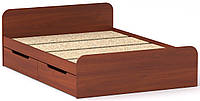 Кровать полуторная Виола-140 с 4 ящиками КОМПАНИТ Яблоня (204.2х145.2х67 см)