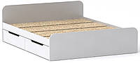 Кровать двуспальная Виола-160 с 4 ящиками белый (204.2х165.2х67 см)