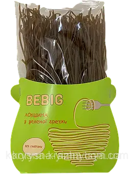 Локшина з зеленої гречки без глютену, Bebig, 300 г