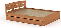 Кровать двуспальная с ящиками Модерн-160 КОМПАНИТ ольха (213.2х165.2х80 см)