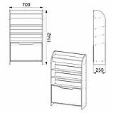 Тумба під взуття ТО-14 Венге темний Компаніт (70х25х114,2 см), фото 4