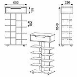 Тумба під взуття ТО-15 Венге темний Компаніт (60x32 1004,8 см), фото 7
