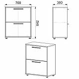 Тумба під взуття ТО-19 Дуб сонома Компаніт (70х38x84,2 см), фото 2