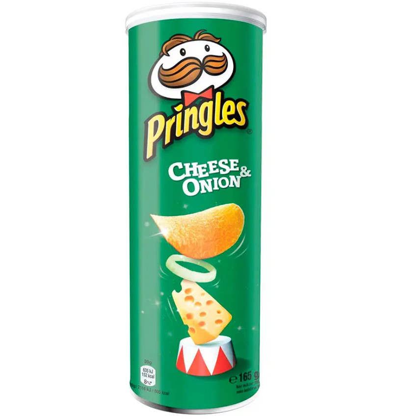 Чипси картопляні Pringles Cheese Onion, сир із цибулею, 165 г., фото 1
