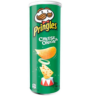 Чипси картопляні Pringles Cheese Onion, сир із цибулею, 165 г.