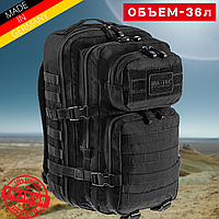 Тактичний рюкзак 36 л Чорний MIL-TEC Assault 36L Військовий рюкзак на 36 літрів із системою MOLLE Армійський Штурмовий для воєнних